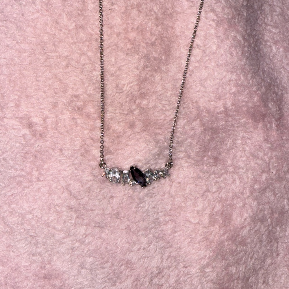 Elegant Silver Necklace with Gemstone Accents